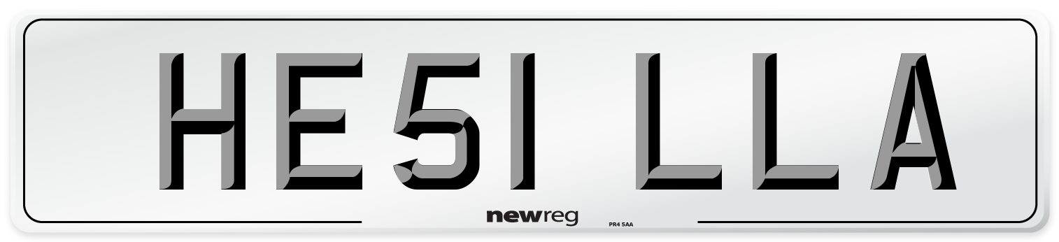 HE51 LLA Number Plate from New Reg
